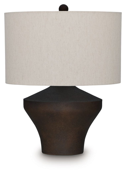 Dolanham - Metal Table Lamp - Distressed Brown - Hornell Furniture Outlet