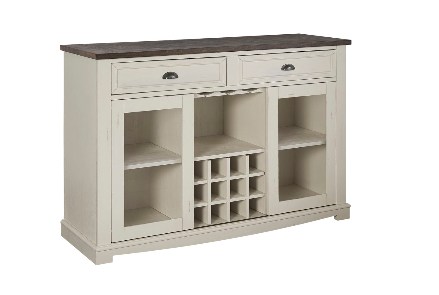 Cayla - Server - Dark Oak & White - Hornell Furniture Outlet
