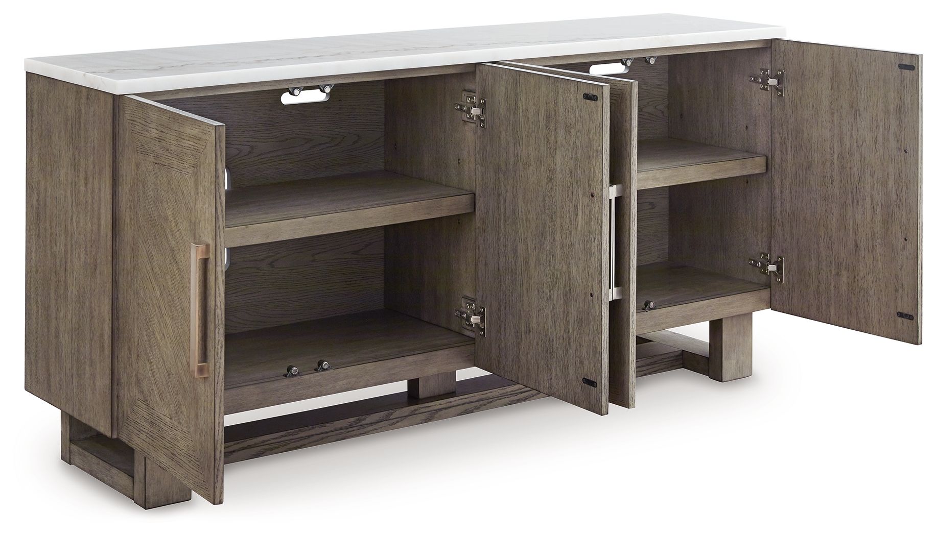 Loyaska - Grayish Brown / White - Extra Large TV Stand - Hornell Furniture Outlet