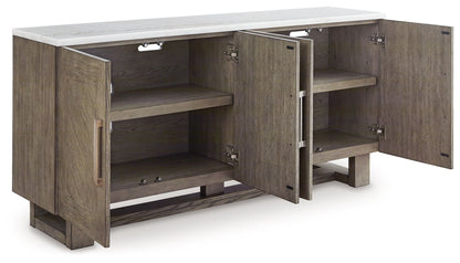 Loyaska - Grayish Brown / White - Extra Large TV Stand - Hornell Furniture Outlet