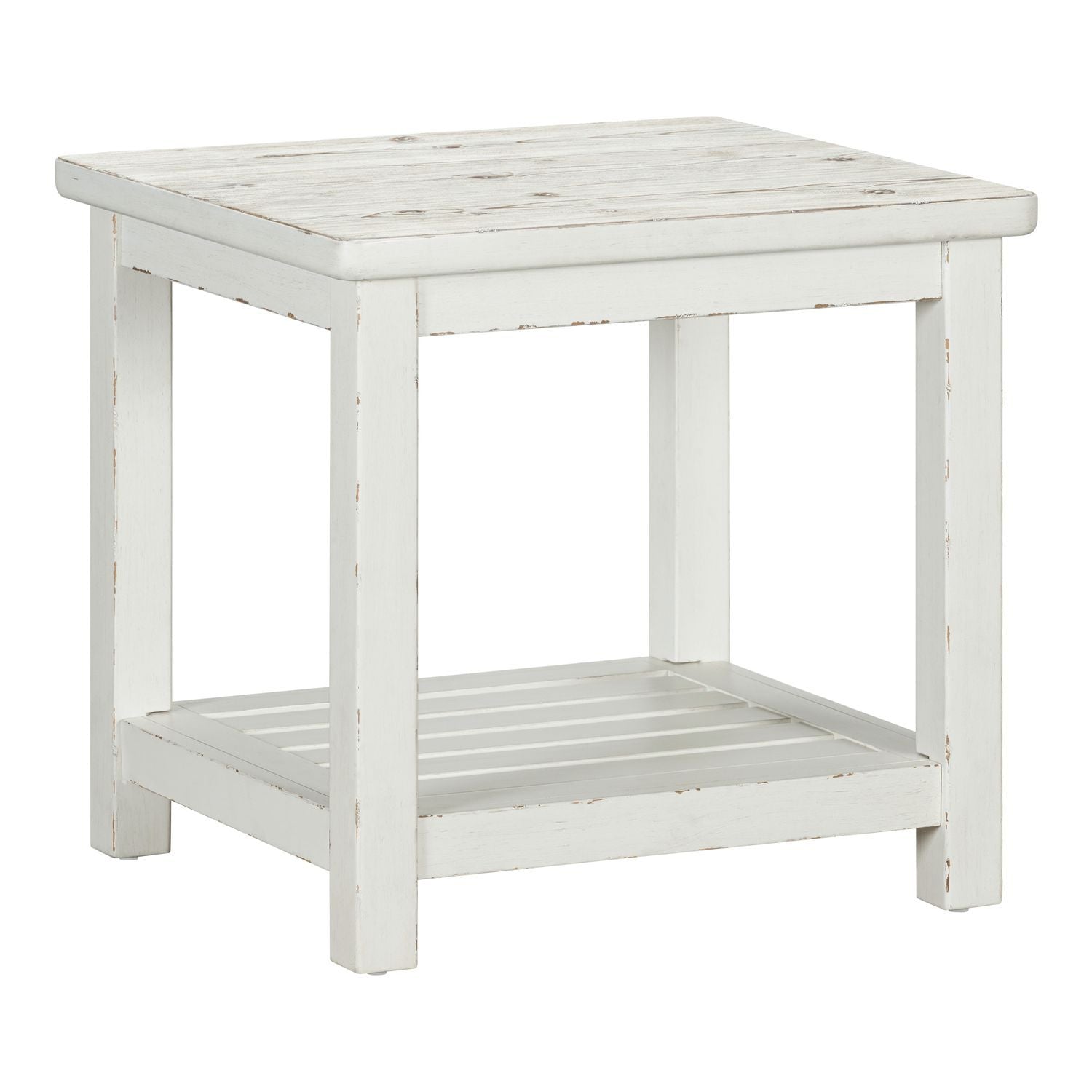 Backroads - End Table - Weathered White & Parchment Brown - Hornell Furniture Outlet