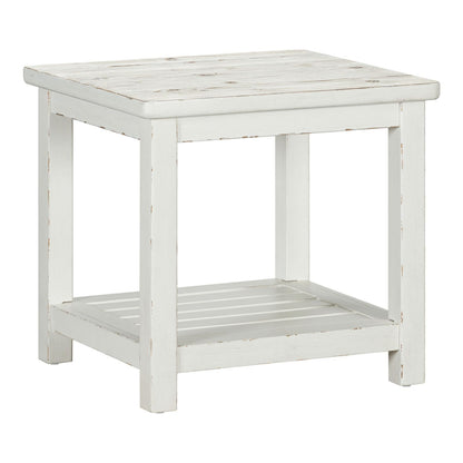 Backroads - End Table - Weathered White & Parchment Brown - Hornell Furniture Outlet