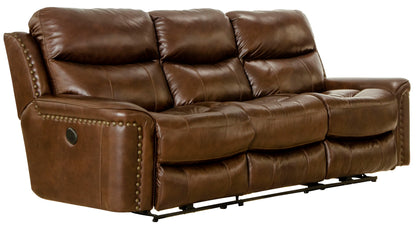 Ceretti - Power Reclining Sofa - Brown Italian Top Grain Leather Match - Hornell Furniture Outlet