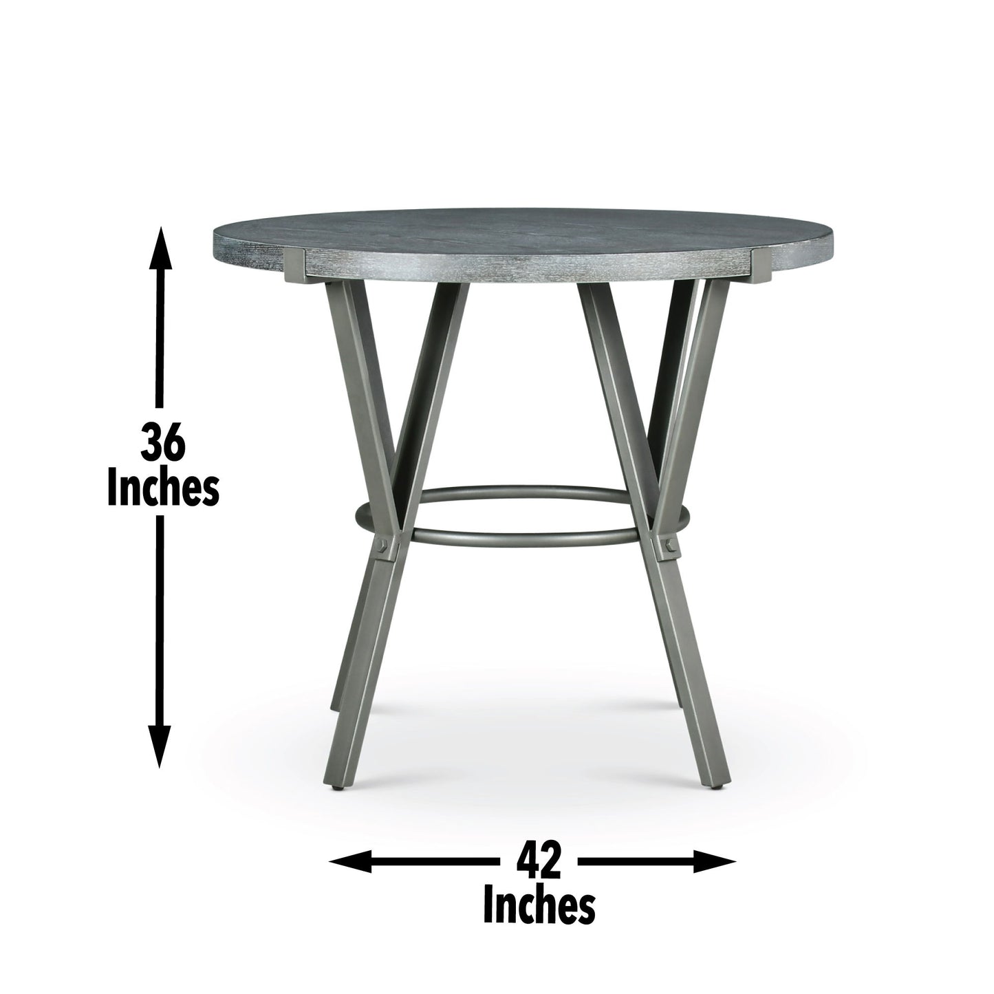 Portland - Round Counter Table - Dark Gray - Hornell Furniture Outlet