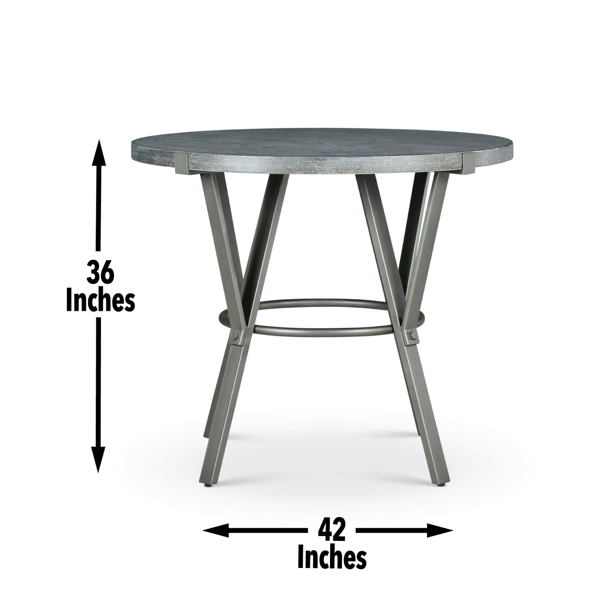 Portland - Round Counter Table - Dark Gray - Hornell Furniture Outlet