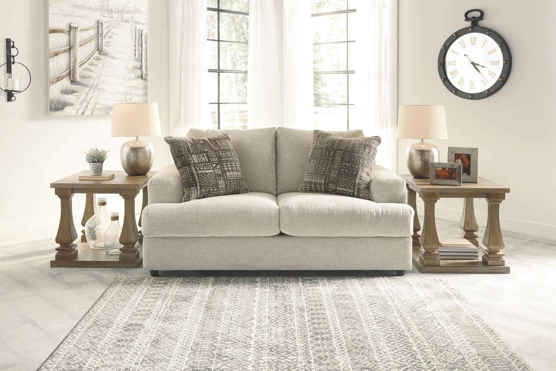 Soletren - Stationary Loveseat - Hornell Furniture Outlet