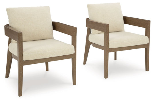 Serene Bay - Dark Brown / White - Arm Chair With Cushion (Set of 2) - Hornell Furniture Outlet