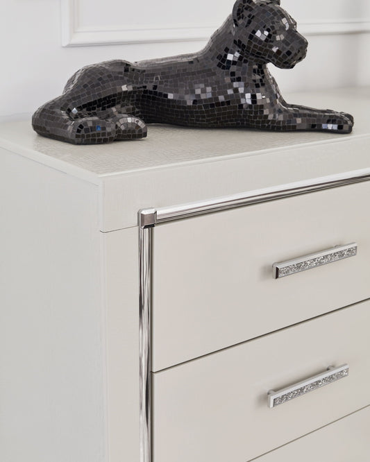 Zyniden - Silver - Dresser And Mirror - Hornell Furniture Outlet