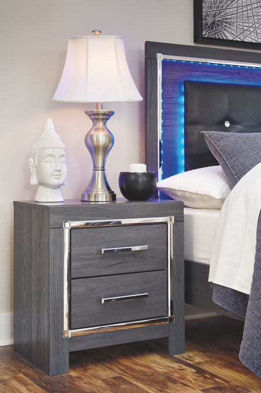 Lodanna - Gray - Two Drawer Night Stand - Hornell Furniture Outlet