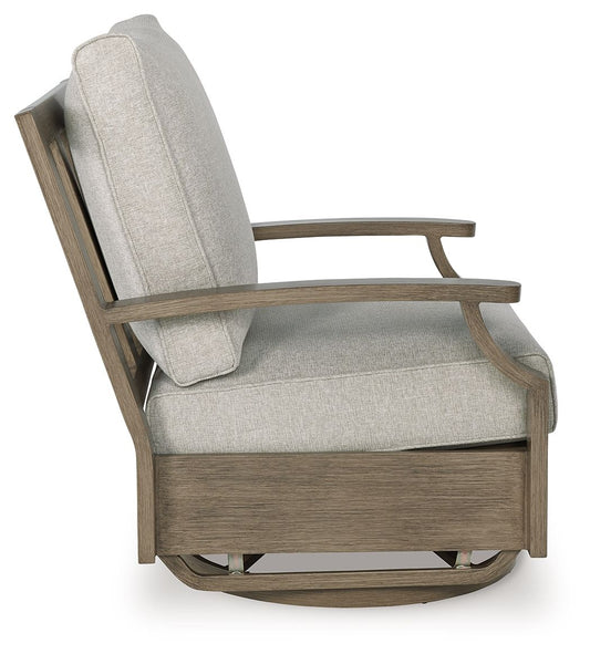 Rainier Ranch - Brown / Beige - Swivel Glider Chair With Cushion - Hornell Furniture Outlet