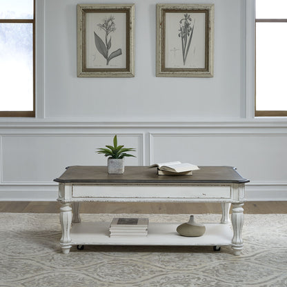 Magnolia Manor - Lift Top Cocktail Table - White - Hornell Furniture Outlet