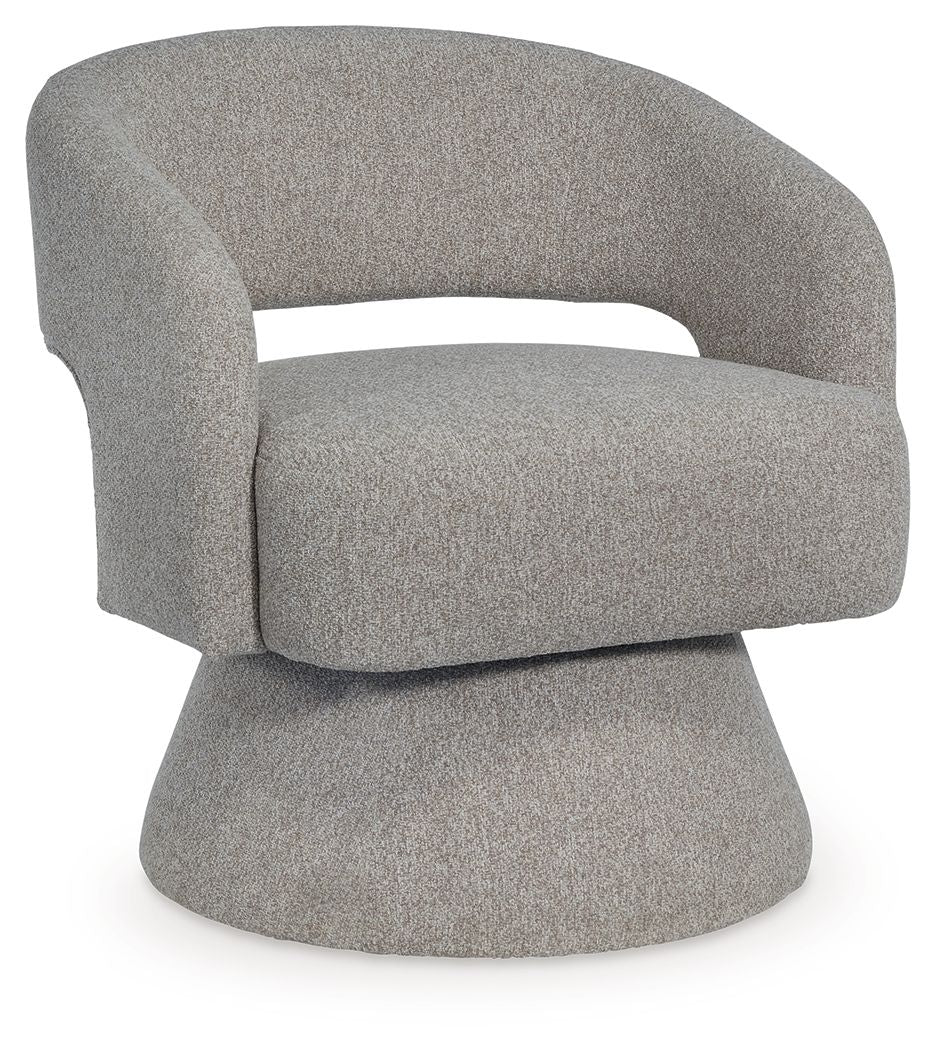Nashkins - Swivel Accent Chair - Pebble - Hornell Furniture Outlet