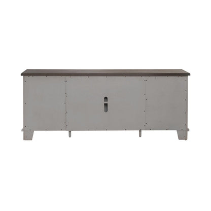 River Place - 75" Entertainment Console - White - Hornell Furniture Outlet