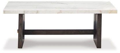 Burkhaus - White / Dark Brown - Rectangular Cocktail Table - Hornell Furniture Outlet