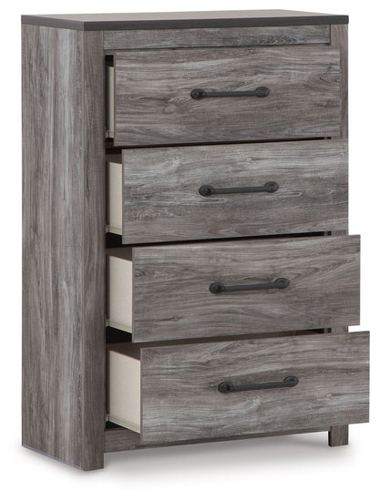Bronyan - Dark Gray - Four Drawer Chest - Hornell Furniture Outlet