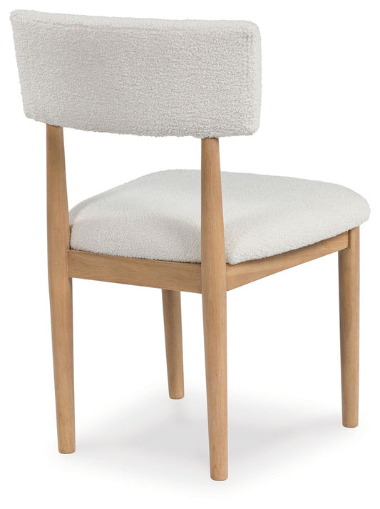Sawdyn - White / Light Brown - 5 Pc. - Round Dining Room Table, 4 Side Chairs - Hornell Furniture Outlet