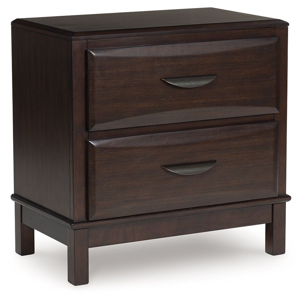 Vanmore - Dark Brown - Two Drawer Night Stand - Hornell Furniture Outlet