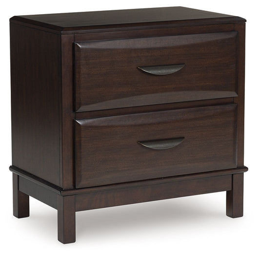 Vanmore - Dark Brown - Two Drawer Night Stand - Hornell Furniture Outlet