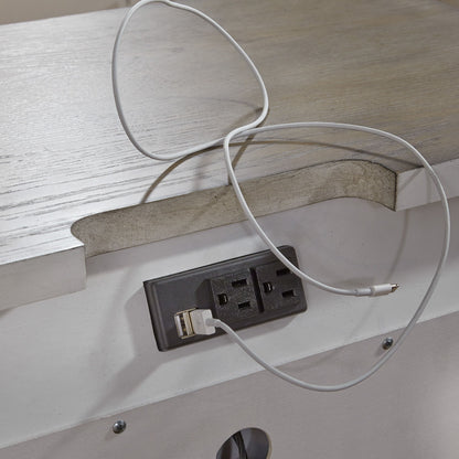 Abbey Park - 2 Drawer Nightstand With Charging Station - White - Hornell Furniture Outlet