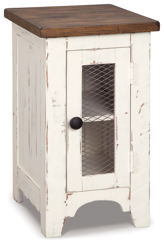 Wystfield - Chair Side End Table - White / Brown - Hornell Furniture Outlet