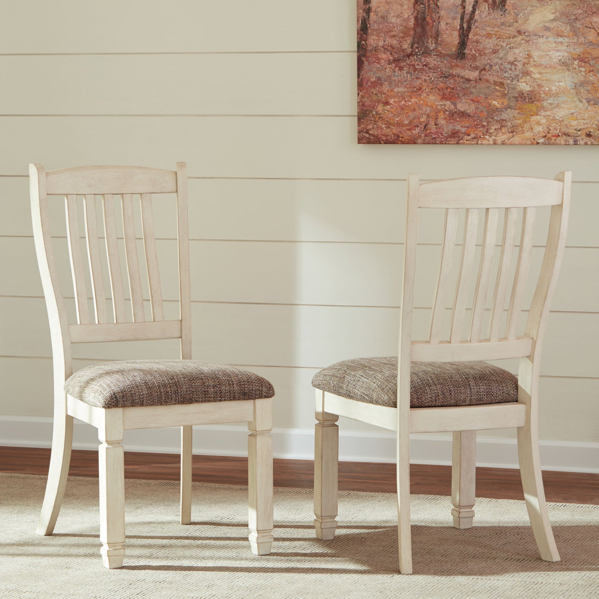 Bolanburg - Dining UPH Side Chair (Set of 2) - Rake Back - Brown / Beige - Hornell Furniture Outlet