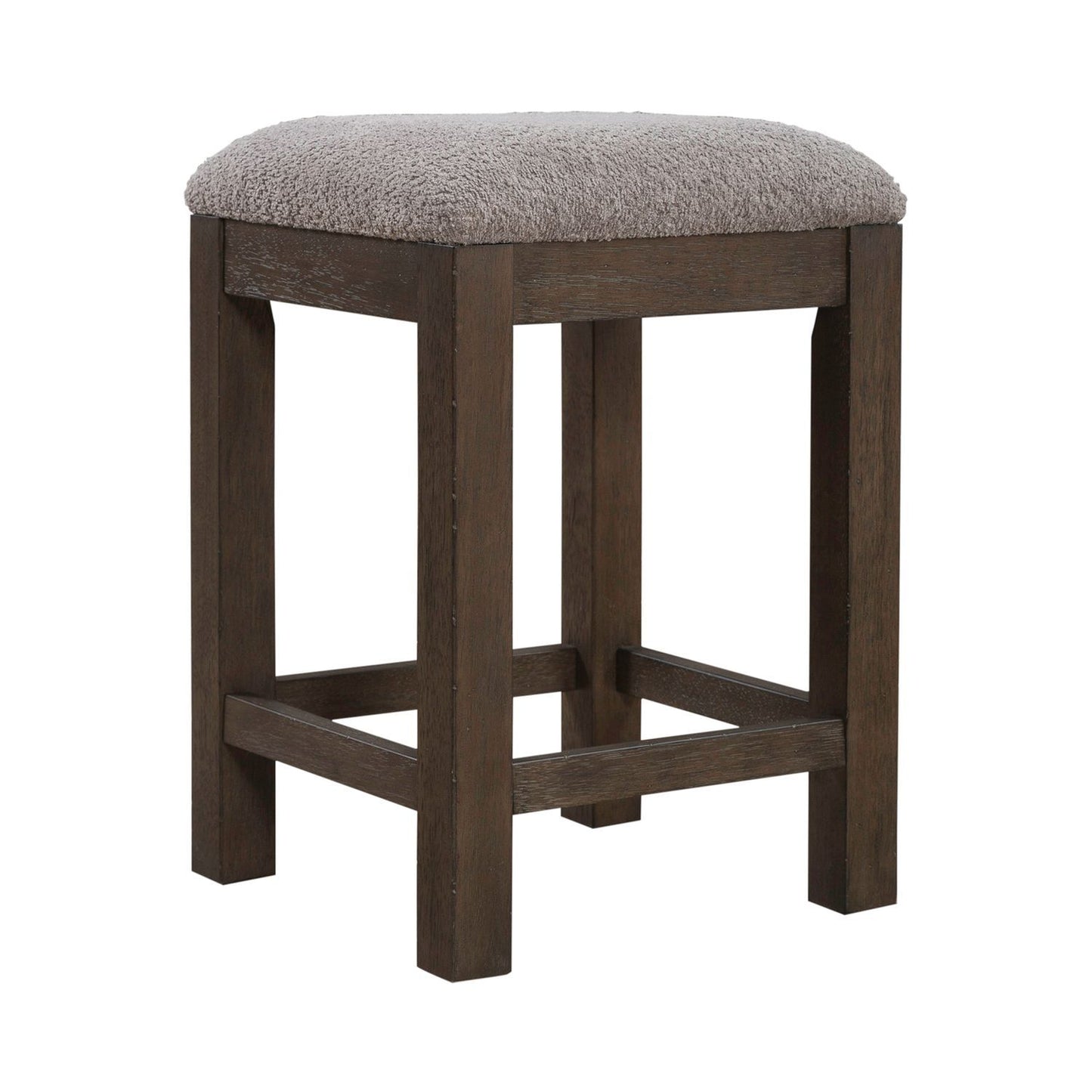 Cascade Falls - Upholstered Console Stool - Satin Espresso / Gray - Hornell Furniture Outlet