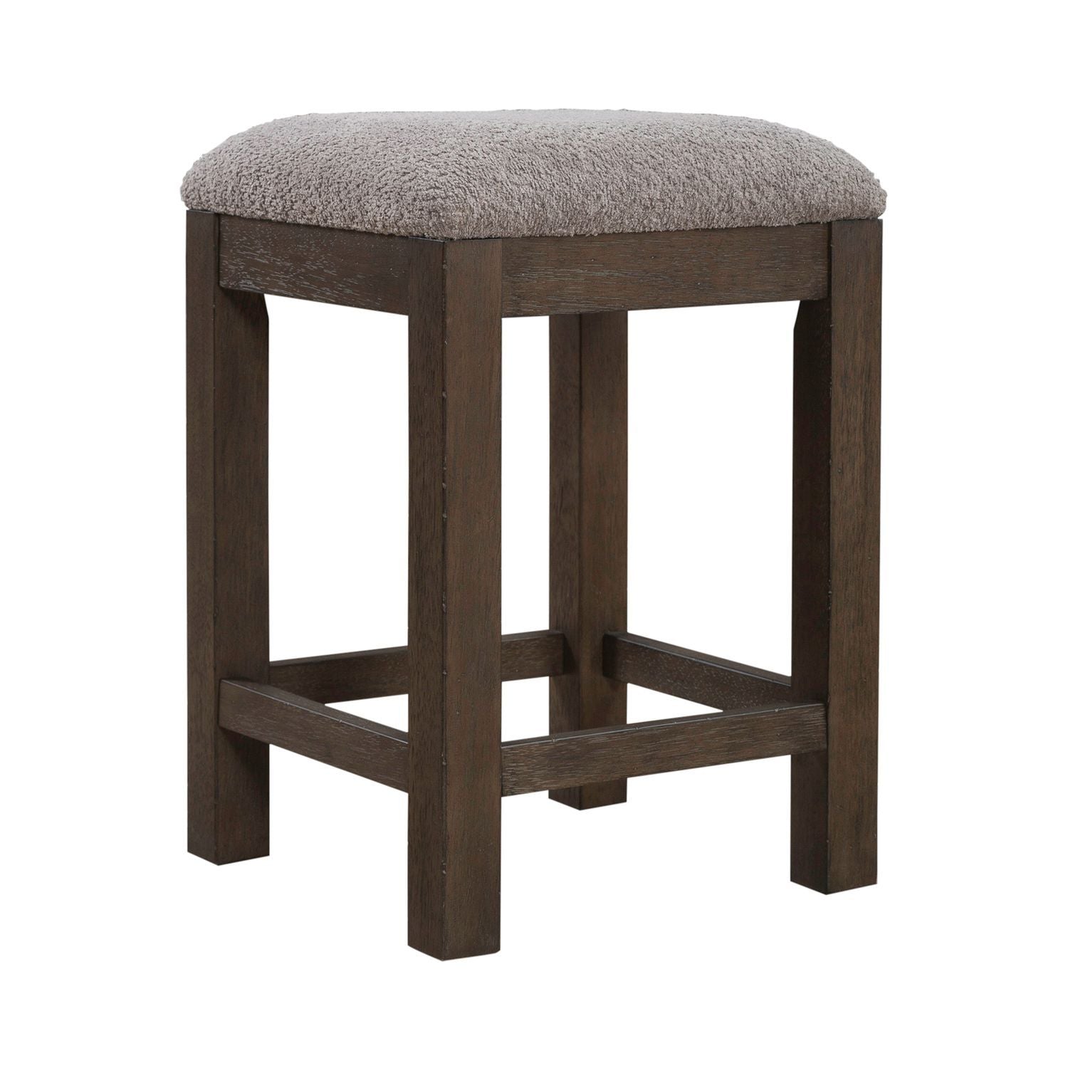 Cascade Falls - Upholstered Console Stool - Satin Espresso / Gray - Hornell Furniture Outlet