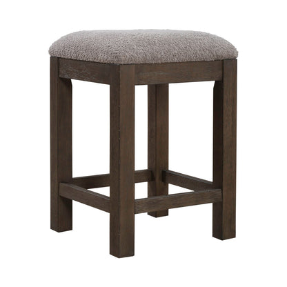Cascade Falls - Upholstered Console Stool - Satin Espresso / Gray - Hornell Furniture Outlet