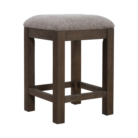 Cascade Falls - Upholstered Console Stool - Satin Espresso / Gray - Hornell Furniture Outlet