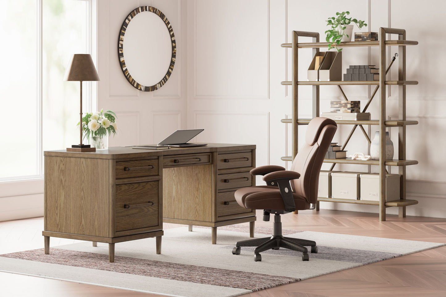 Roanhowe - Home Office Desk - Brown - Hornell Furniture Outlet