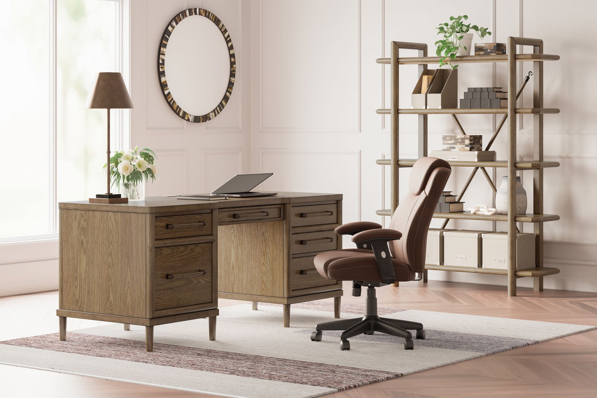 Roanhowe - Home Office Desk - Brown - Hornell Furniture Outlet