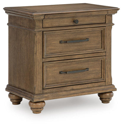 Karallin - Three Drawer Night Stand - Medium Brown - Hornell Furniture Outlet