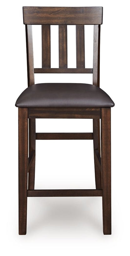 Haddigan - Upholstered Barstool (Set of 2) - Dark Brown - Hornell Furniture Outlet