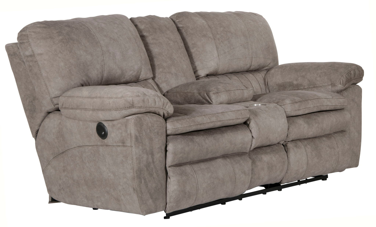 Reyes - Power Lay Flat Reclining Console Loveseat With Storage & Cupholders - Hornell Furniture Outlet