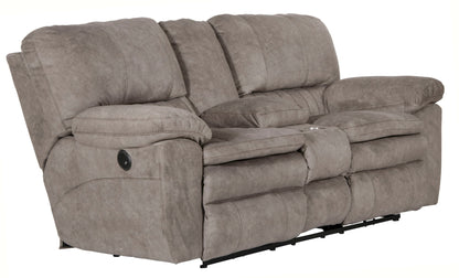 Reyes - Power Lay Flat Reclining Console Loveseat With Storage & Cupholders - Hornell Furniture Outlet