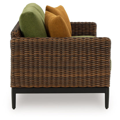 Horizon Hall - Brown / Green - Loveseat With Cushion - Hornell Furniture Outlet