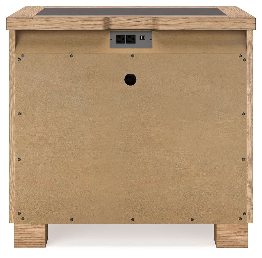 Galliden - Light Brown - Two Drawer Night Stand - Hornell Furniture Outlet