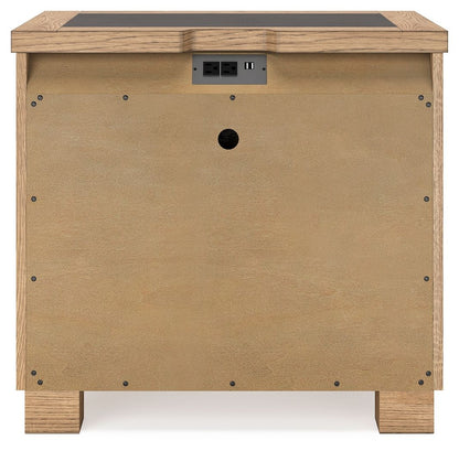 Galliden - Light Brown - Two Drawer Night Stand - Hornell Furniture Outlet