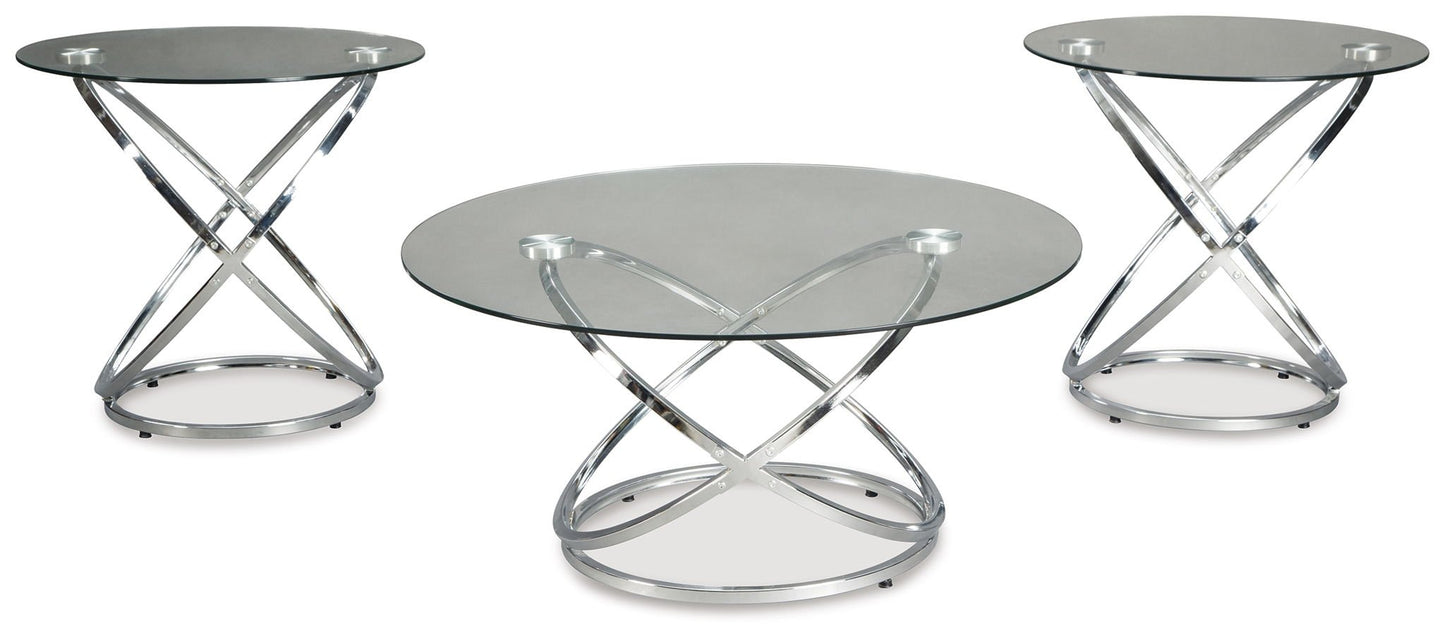 Hollynyx - Chrome Finish - Occasional Table Set (Set of 3) - Hornell Furniture Outlet