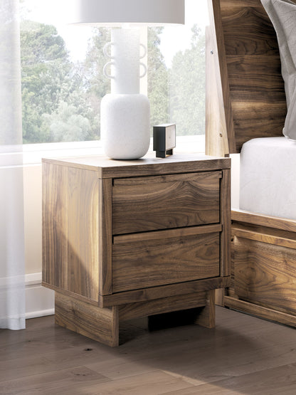 Chirason - Brown - Two Drawer Night Stand - Hornell Furniture Outlet