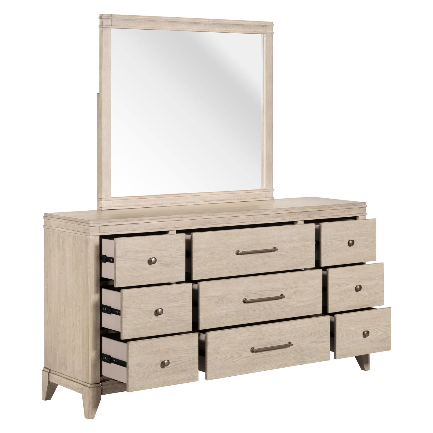 New Haven - Dresser & Mirror - White - Hornell Furniture Outlet