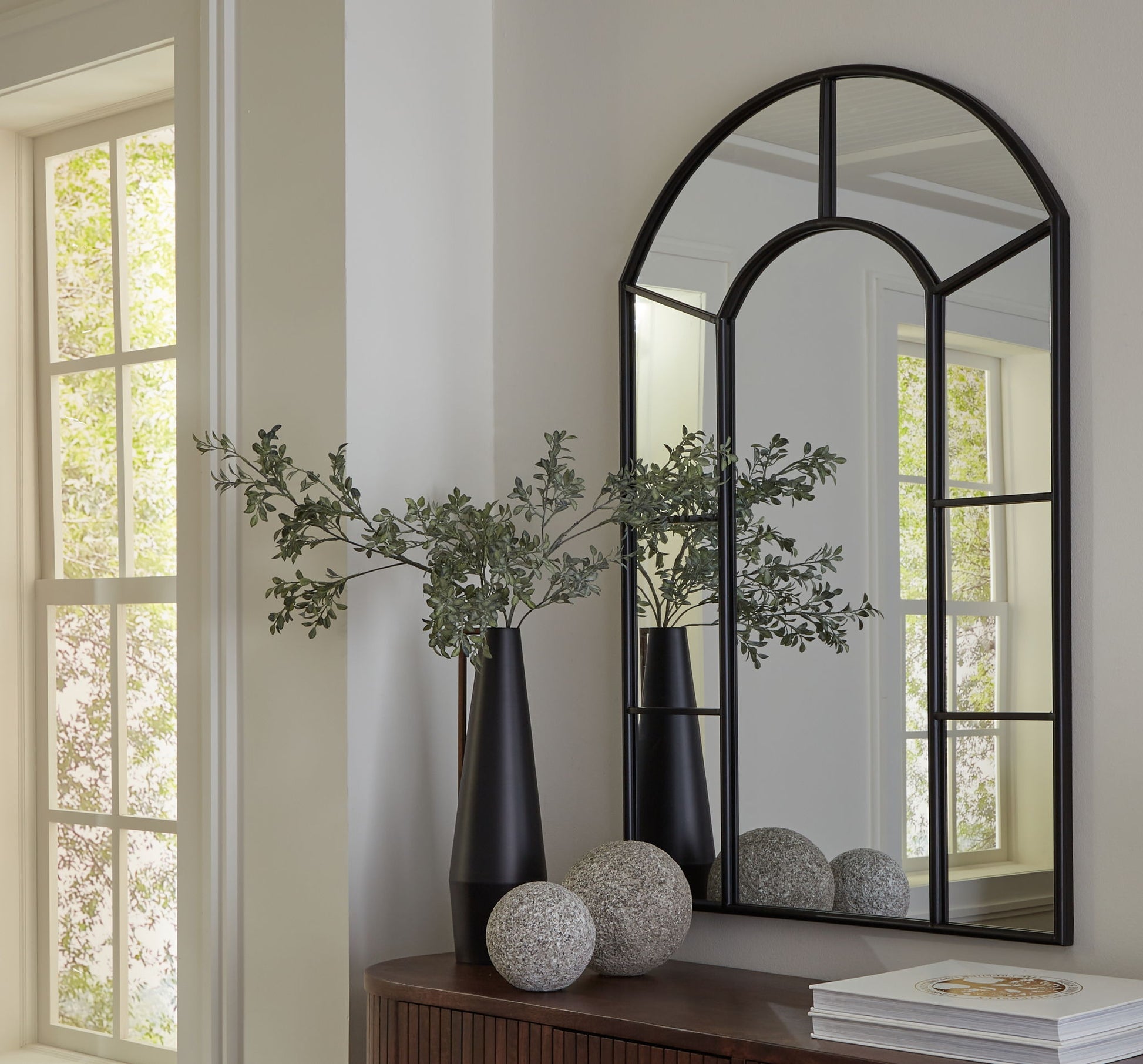 Evengton - Black - Accent Mirror - Hornell Furniture Outlet