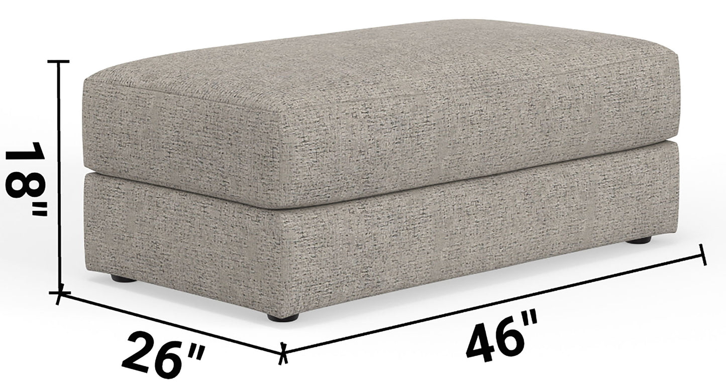 Zeke - Ottoman - Cloud - Hornell Furniture Outlet