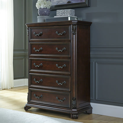 Messina Estates - 5 Drawer Chest - Dark Brown - Hornell Furniture Outlet