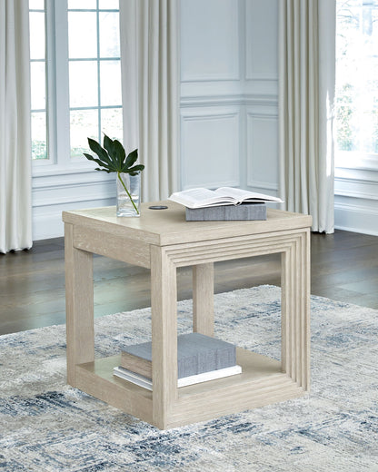 Marxhart - Bisque - Square End Table - Hornell Furniture Outlet