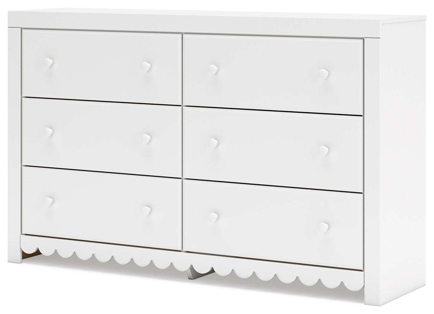 Mollviney - White - Six Drawer Dresser - Hornell Furniture Outlet