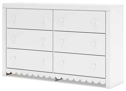Mollviney - White - Six Drawer Dresser - Hornell Furniture Outlet
