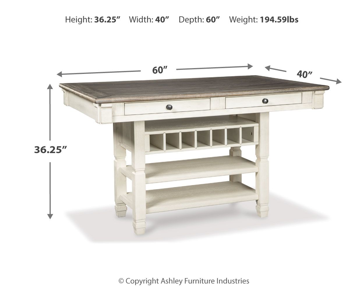 Bolanburg - Rectangular Dining Room Counter Table - Beige - Hornell Furniture Outlet