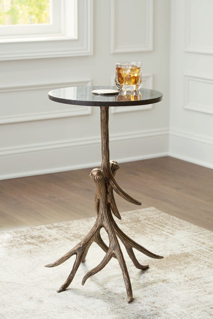 Lemkins - Black / Antique Gold Finish - Accent Table - Hornell Furniture Outlet