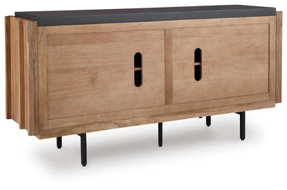 Quintavious - Brown / Charcoal - Accent Cabinet - Hornell Furniture Outlet
